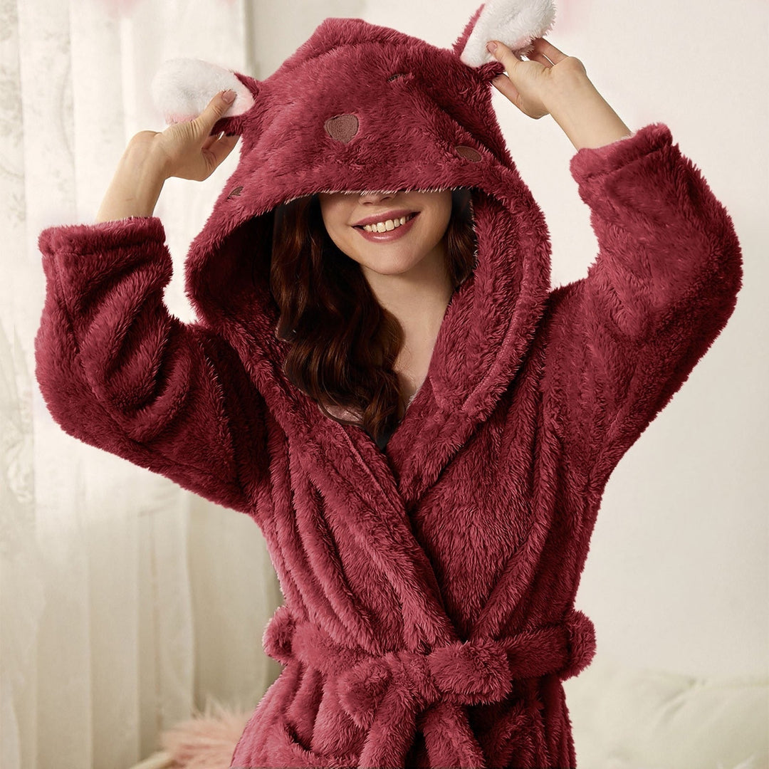 Anastasia - Fluffy Hooded Bathrobe