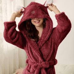 Anastasia - Fluffy Hooded Bathrobe