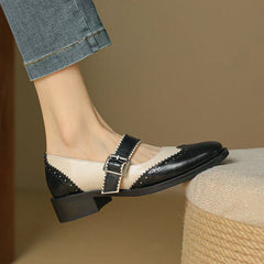 Paula - Double Strap Brogue Shoes