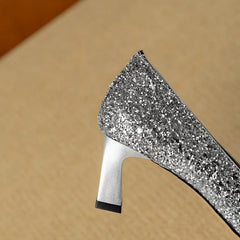 Theresa - Glitter Crystal Bow Pumps