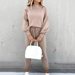 Gwendolyn - Turtleneck and Joggers Set — Khaki
