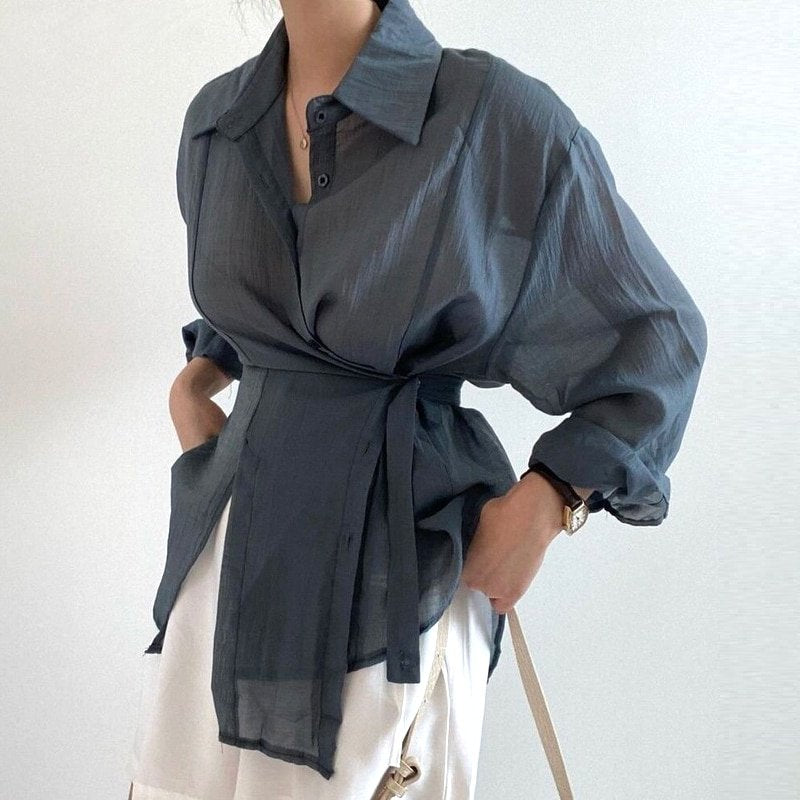 Aurora - Wrap Shirt with Tie
