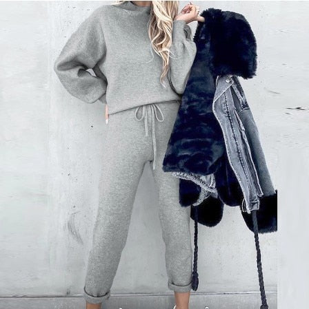 Gwendolyn - Turtleneck and Joggers Set — Grey