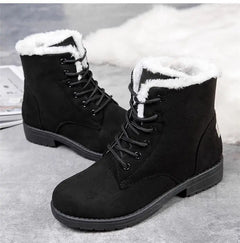 Camille - Fur Lined Lace up Boots — Black