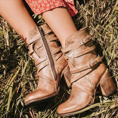 Fenella - Slouch Boots with Straps