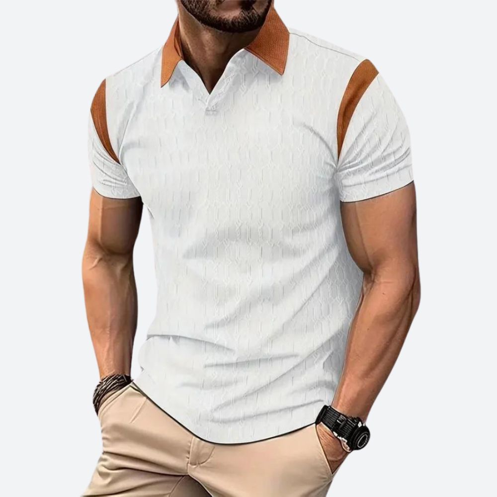 Nathaniel - Polo with Contrast Shoulders — White
