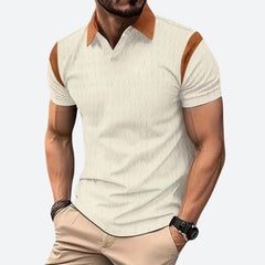 Nathaniel - Polo with Contrast Shoulders — Khaki