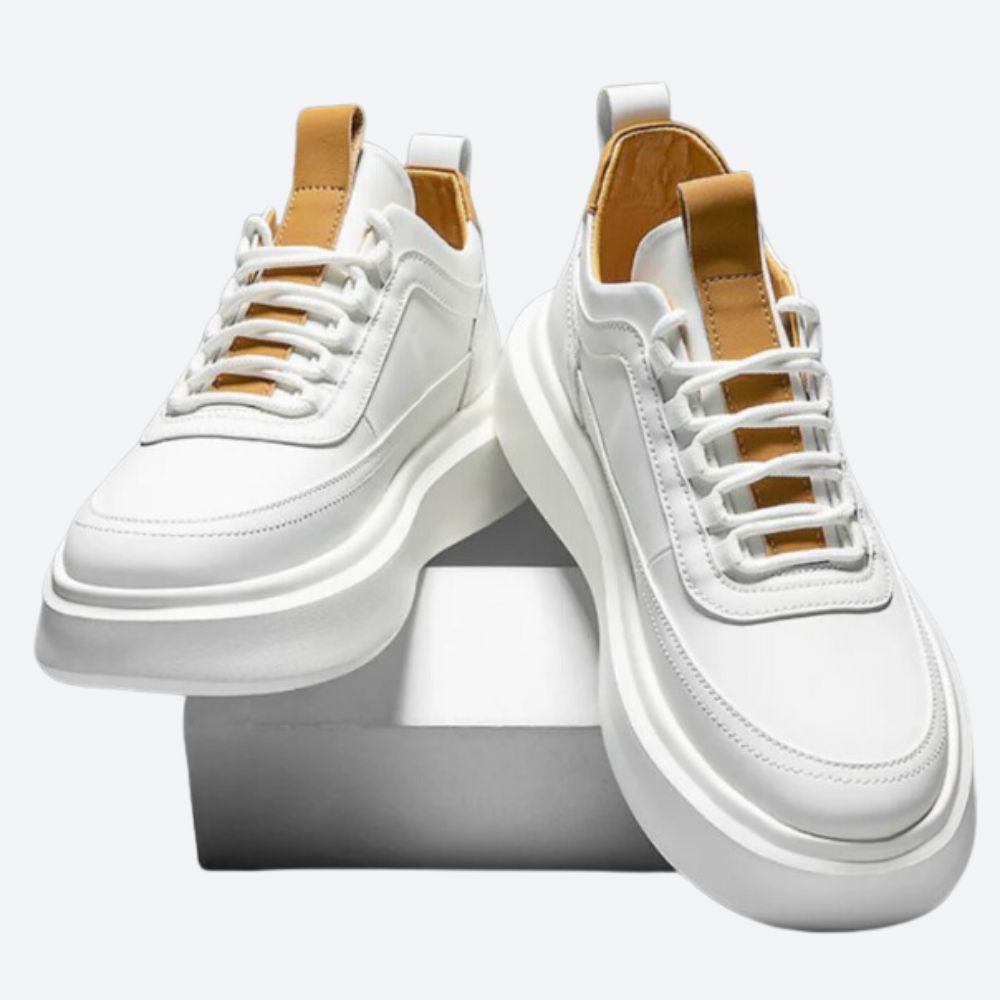 Nicholas - Chunky Platform Sneakers — White/Brown