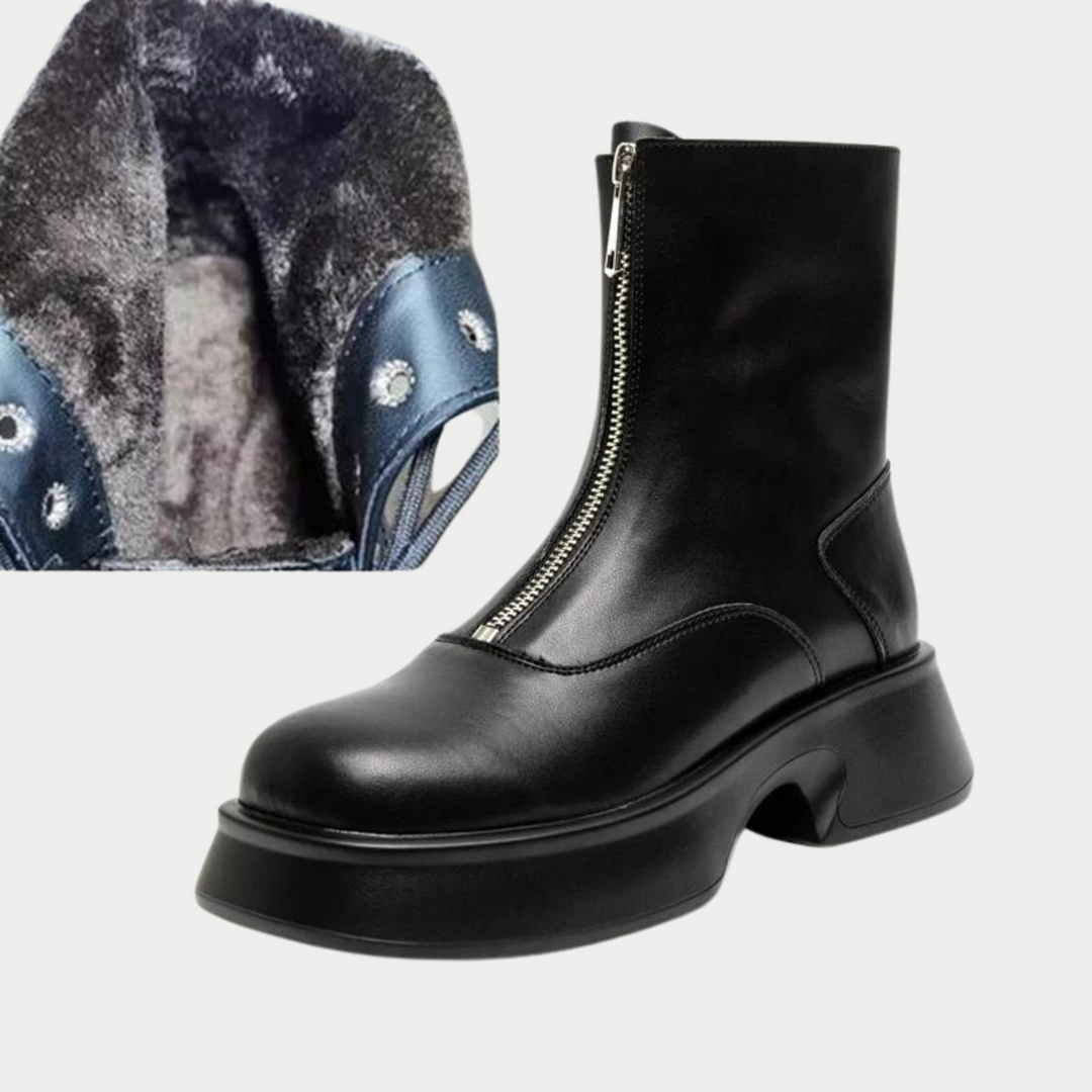 Alice - Zip Front Chunky Boots