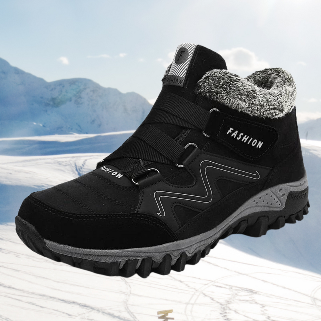 Abigail - Fur Lined Hiking Boots — Black