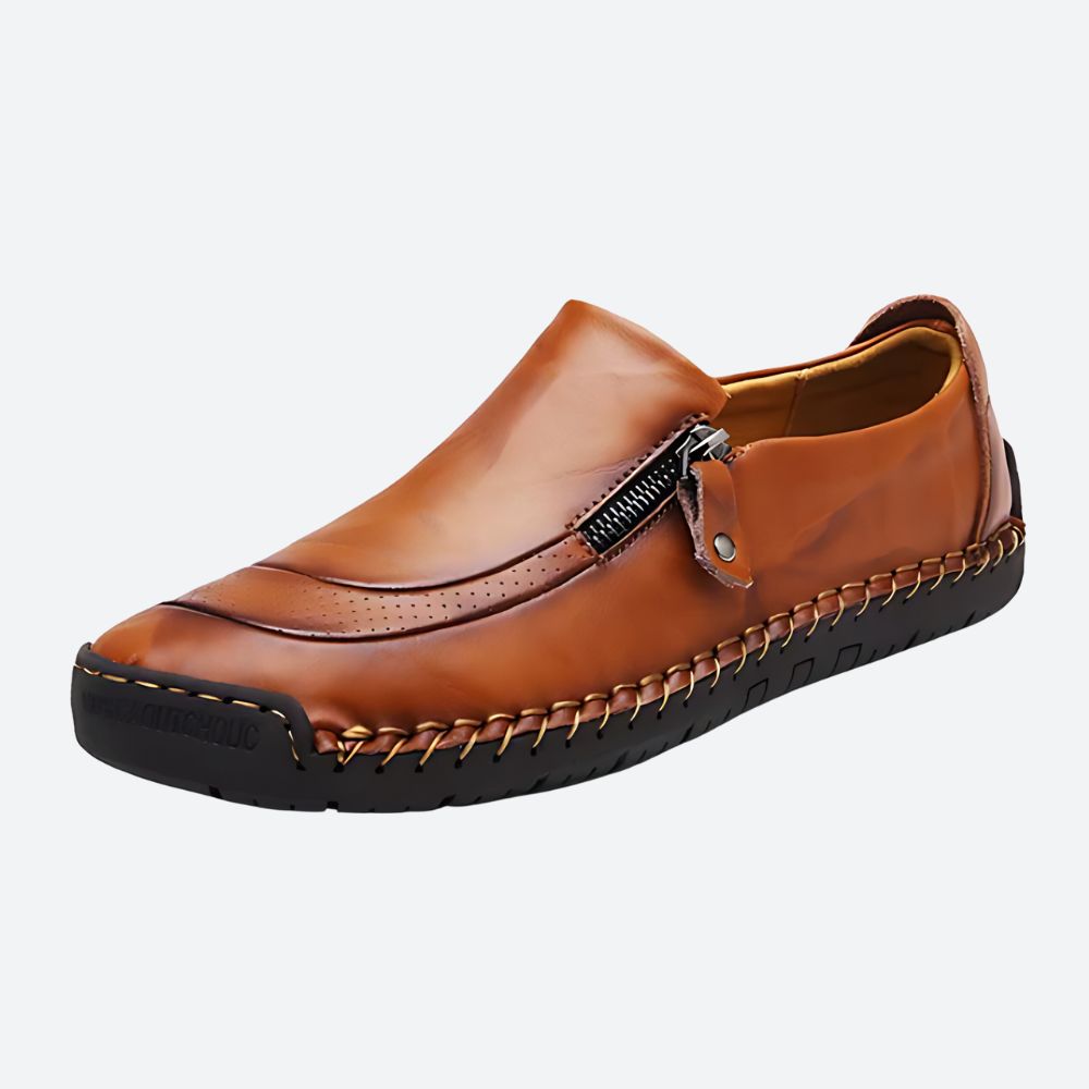 Griffin - Leather Zip Loafers — Oaker