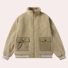 Nathaniel - Fleece Zip Jacket with Pockets — Apricot