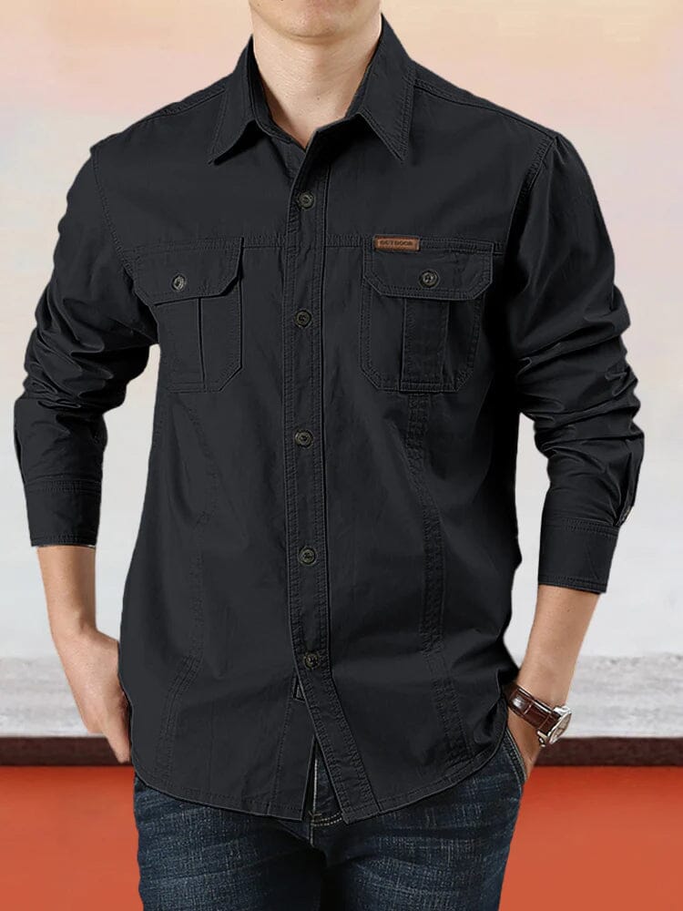 Sebastian - Cotton Utility Shirt — Black