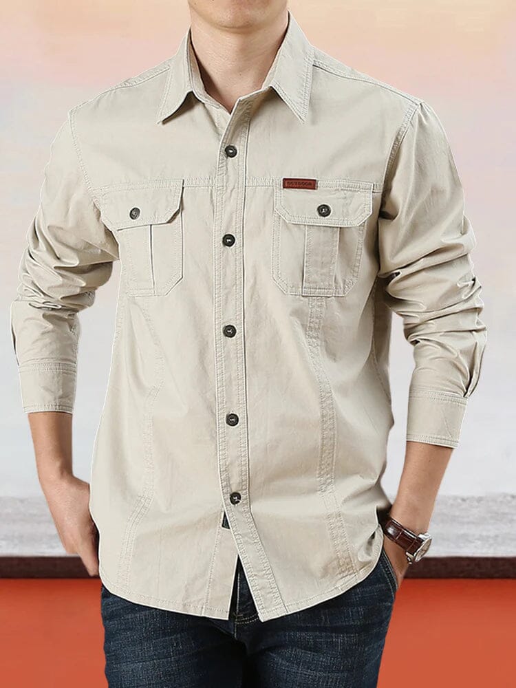 Sebastian - Cotton Utility Shirt — Cream