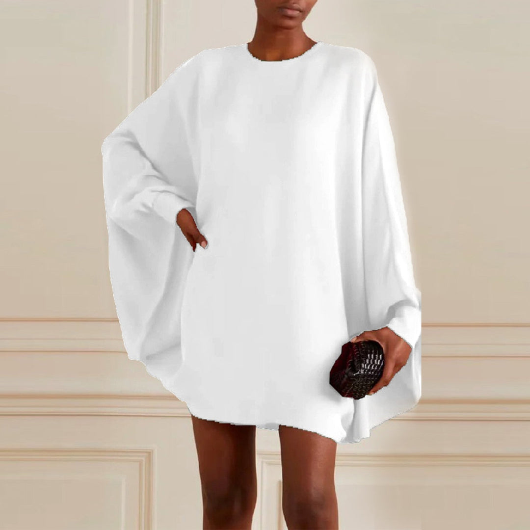 Wilhelmina - Oversized Batwing Mini Dress — White