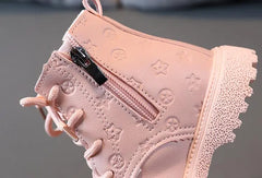 Lorraine - Kids Quilted Lace up Boots