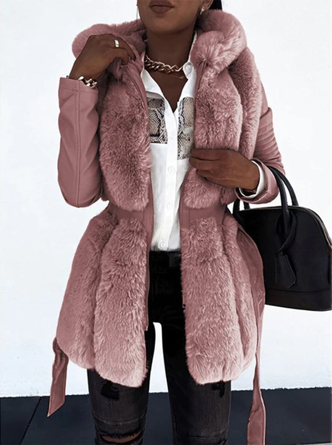 Sadie - Faux Fur Gilet Jacket — Pink