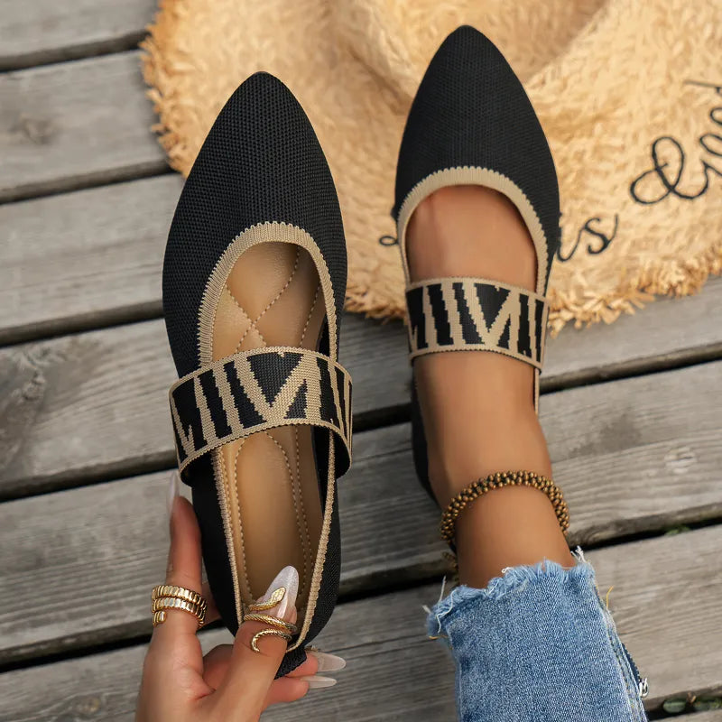 Ruby - Knit Mary Jane Shoes — Black