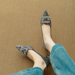Theresa - Glitter Crystal Bow Pumps