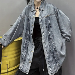 Stacey - Oversized Denim Jacket — Blue