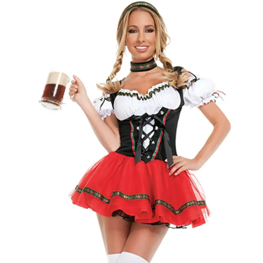 Anastasia - Dirndl Style Costume Dress — Red