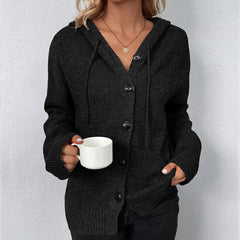Scarlett - Button Front Cardigan — Black