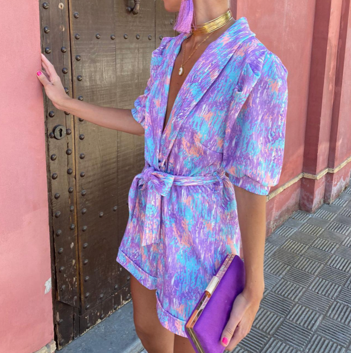 Ava - Floral Wrap Playsuit