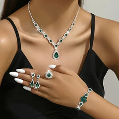 Freya - Green Crystal Jewellery Set