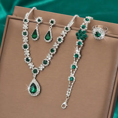 Freya - Green Crystal Jewellery Set