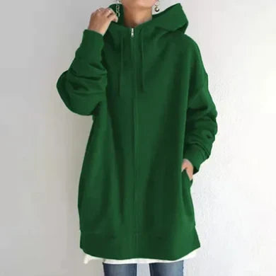 Madeline - Zip Hoodie with Pockets — Green