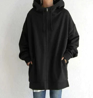 Madeline - Zip Hoodie with Pockets — Black