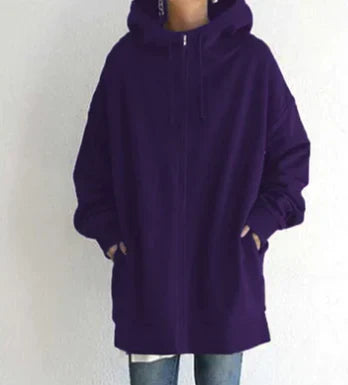 Madeline - Zip Hoodie with Pockets — Purple