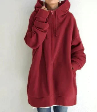 Madeline - Zip Hoodie with Pockets — Red
