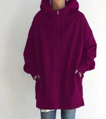 Madeline - Zip Hoodie with Pockets — Purple-rot