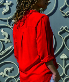 Dominique - Satin Shirt with Buttons