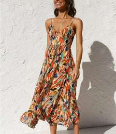 Rosalind - Floral Cami Midi Dress — Orange Rot