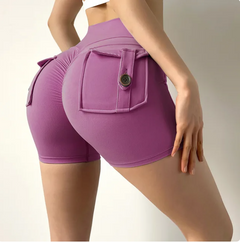 Evangeline - Gym Shorts with Pockets — Purple