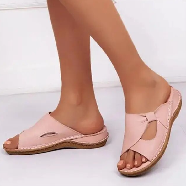 Prudence - Cutout Slide Sandals — Ballet Pink