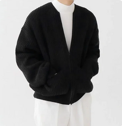 Alexander - Ribbed Open Cardigan — Black