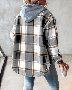 Sarah - Check Shacket with Hood