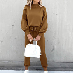 Gwendolyn - Turtleneck and Joggers Set — Brown
