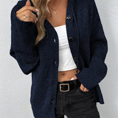 Scarlett - Button Front Cardigan — Blue