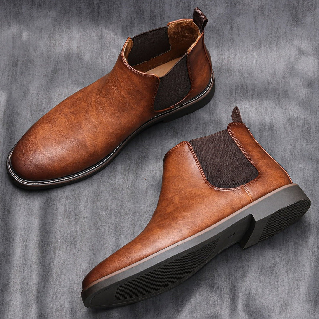 Serena - Leather Chelsea Boots — Brown 1