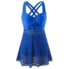 Philippa - Tankini with Aztec Skirt — Blue