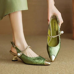 Margarete - Velvet Pearl Court Heels