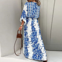 Fern - Porcelain Print Kaftan Dress