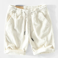 Nathaniel - Corduroy Summer Shorts — White