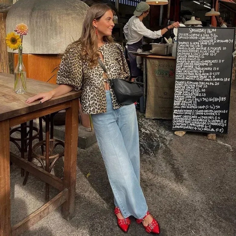 Bella - Leopard Print Puff Blouse