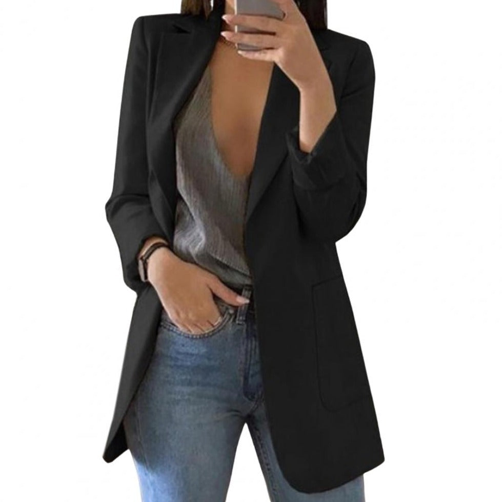 Jessica - Oversized Pocket Blazer — Marine Blau