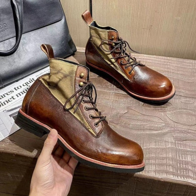 Harriet - Two Tone Leather Boots